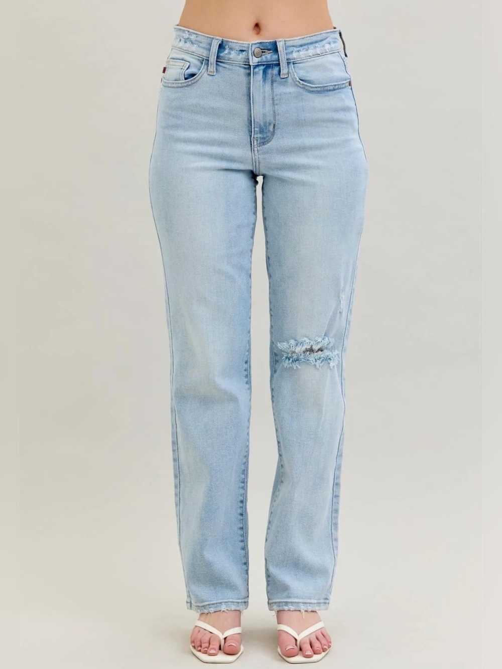Judy Blue High Waist 90's Back Rip Straight Denim Jeans